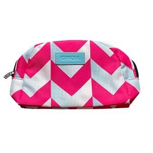 Clinique Make Up Cosmetics Bag Pink‎ White Blue 5.5 x 9.5